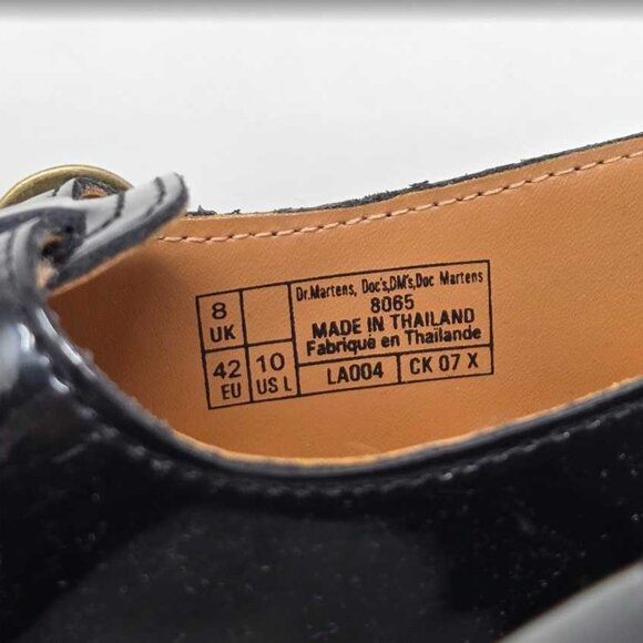 New women's US 10 EU 42 Dr. Martens 8065 Mary Jane black patent leather shoes - Picture 9 of 12